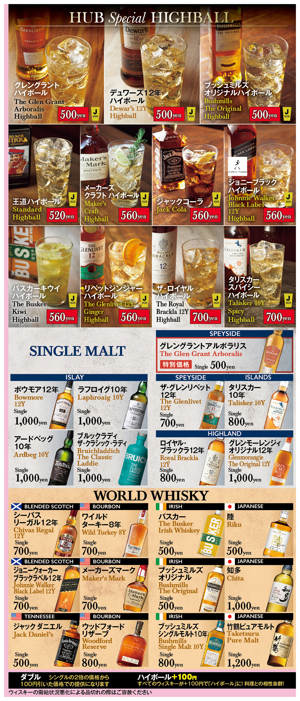 ドリンクメニュー２