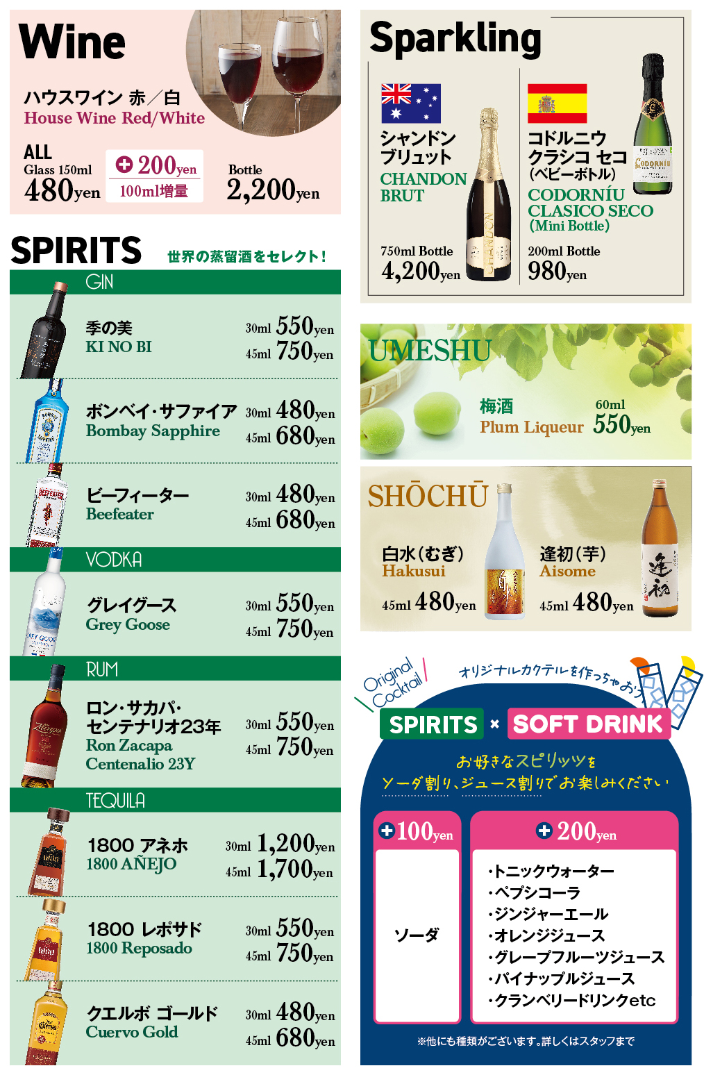 ドリンクメニュー３