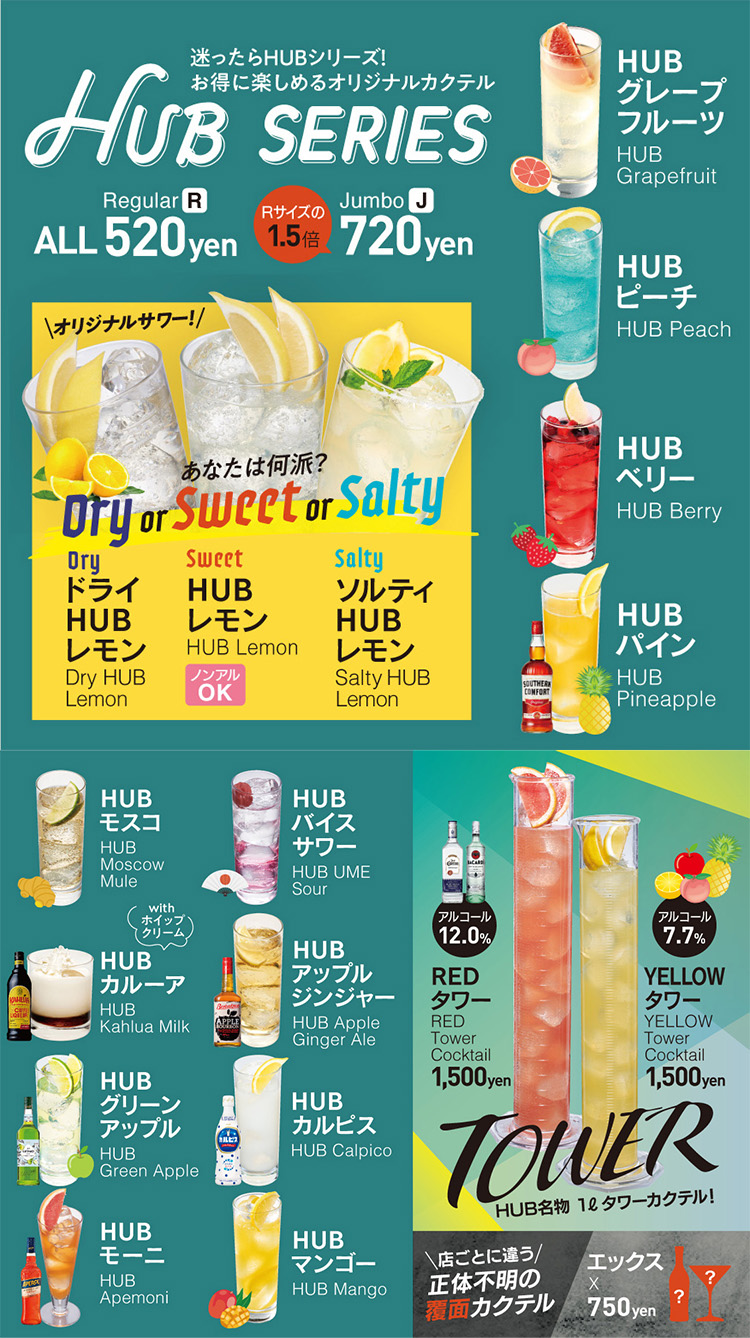 hub メニュー