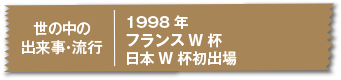 1998月年フランスW杯日本W杯初出場